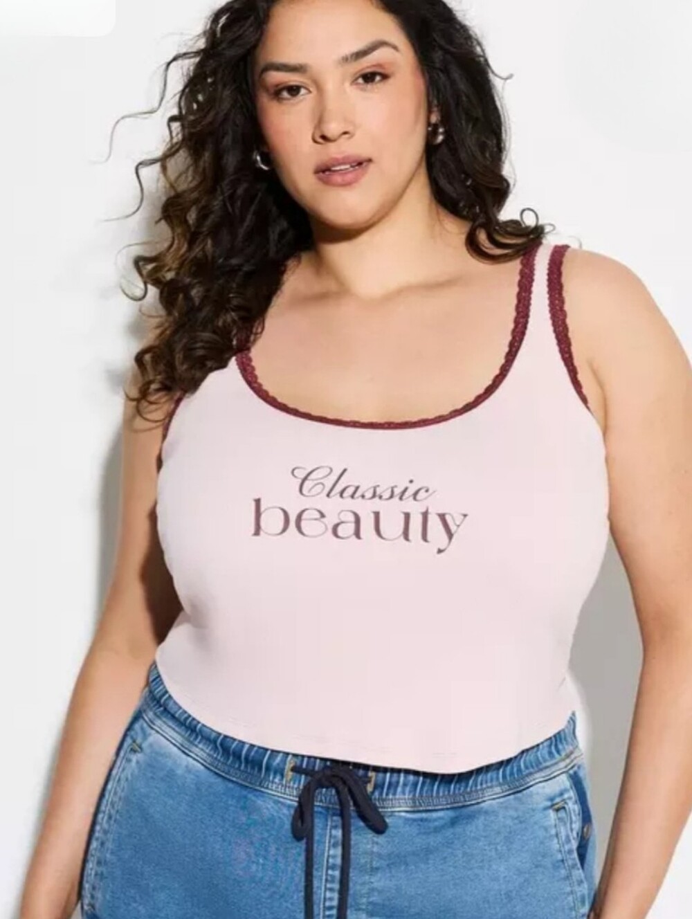 NWT Torrid 1 Lovesick "Classic Beauty" Cotton Lace Crop Tank 2432-M